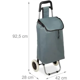 Relaxdays Einkaufstrolley grau 92,5 x 42 x 28 cm