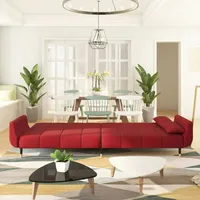 VidaXL Schlafsofa 2-Sitzer mit 2 Kissen Weinrot Samt