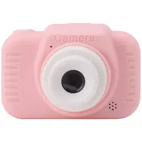 Digitalkamera für Kinder mit Zwei Objektiven, 1080P, 8-facher Zoom, wiederaufladbar über USB mit KI-Gesichtserkennung, 34 Bilder für Kinder (Pink)