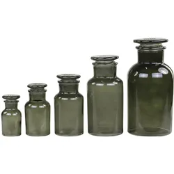 Chic Antique Alt Französche Apotheker Gläser 5er, kohle