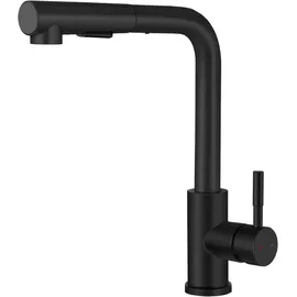 faizee home Belmondo 44 x 46 cm Einbaugranitspüle schwarz Handbetätigung 440 x 460 mm
