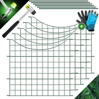 Kesser KESSER® Teichzaun Gartenzaun Steckzaun Komplettset Metall Zaunelemente Inkl. Hammer + Befestigungsstäben, Zaun zum stecken für Garten, Oberbogen Rund Gitterzaun Set Freigehege für Hunde