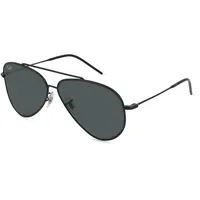 Ray Ban Ray-Ban 0RBR0101S AVIATOR REVERSE Unisex-Sonnenbrille Vollrand Pilot Metall-Gestell, Schwarz