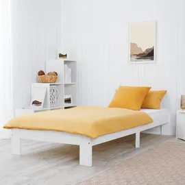 Homestyle4u Holzbett 90 x 200 cm Weiß