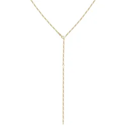 Collierkettchen ELLI "Y-Kette Figaro Basic Trend Verstellbar 925 Silber" Gr. 40, gold, Halsketten, Damen, 40, ohne Stein, Silber 925 (Sterlingsilber), L: 40cm