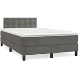 vidaXL Boxspringbett mit Matratze Dunkelgrau 120x200 cm Samt