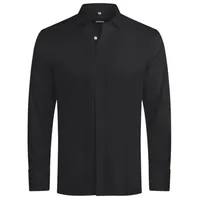 Huber Hemden Smokinghemd HU-0171 Kläppchen-Kragen, Plissee, Umschlag-Manschette, Regular Fit schwarz L (41-42)