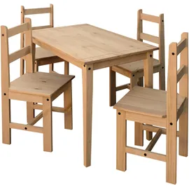 Möbilia Essgruppe MÖBILIA, beige (natur, natur, natur), B:108cm H:76cm T:65cm, Massivholz, Sitzmöbel-Sets, Essgruppe, Holzoberfläche honigfarbend gewachst