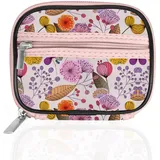Serfeymi Tablettenbox Pillendose 7 Tage Klein Medikamentenbox Pillenbox mit Reißverschluss Stofftasche für Geldbörse,Tabletten Wochenbox zur Aufbewahrung von Medikamenten und Vitaminen – Blüte 03