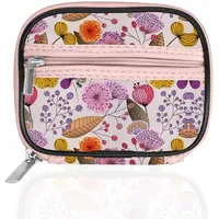 Serfeymi Tablettenbox Pillendose 7 Tage Klein Medikamentenbox Pillenbox mit Reißverschluss Stofftasche für Geldbörse,Tabletten Wochenbox zur Aufbewahrung von Medikamenten und Vitaminen – Blüte 03