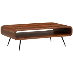 Kadima Design Massivholz Wohnzimmertisch, Modern & elegant, Sheeshamholz, Staufach. 90x55x30 cm