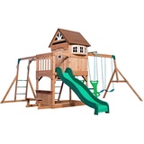 Backyard Discovery Spielturm, braun grün, Holz, Zeder, 490x470x290 cm - braun, gelb