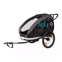 Hamax Traveller Kinderanhänger inkl. Fahrraddeichsel und Buggyrad black/grey