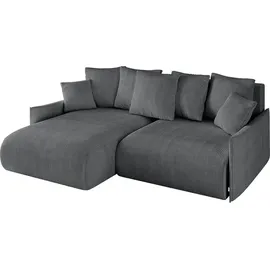 altdecor Ecksofa Cord 2-Sitzer Dunkelgrau