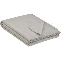 como Wohndecke  Sophia Overlock , silber , Baumwollmischgewebe , Maße (cm): B: 150