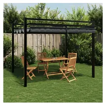 vidaXL Gartenpavillon mit Ausziehbarem Dach Anthrazit 3x3 m Aluminium