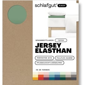 SCHLAFGUT Spannbettlaken für Topper Jersey-Elasthan 90 x 190 - 100 x 220 cm green mid