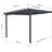 Terrassendach Premium 309 x 306 cm anthrazit / Polycarbonat opal weiß