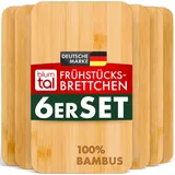 Blumtal Frühstücksbrettchen Holz 6-tlg. 22 x 14 x 0,8 cm Bambus