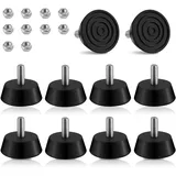 DYHNQE 10 Stück Gummifüße Schraubbar M6 X 32 mm, Gummipuffer M6 mit Mutter Möbelfüße m6 Gummi Verstellbar Stuhlgleiter für Tische Stühle Sofas