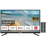 KB Elements KB ELEMENT 24 Zoll Smart TV, LED FULL HD, DVB-T2/S2, Android 14, Frameless - Schwarz