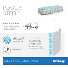 BESTWAY Power Steel Frame Pool Set 640 x 274 x 132 cm inkl. Filterpumpe