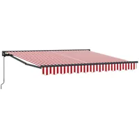 VidaXL Einziehbare Markise Rot und weiße Streifen 300x250 cm