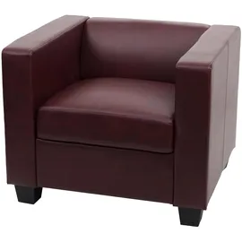 MCW Sessel Lille Kunstleder 75 x 75 x 75 cm rot-braun