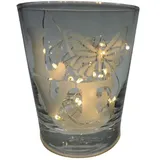 lichtidee Teelicht Glas Windlicht Glas Trink Glas geätzt, Tischlicht Motiv Love Schmetterling , Maritim, Natur, Handmade Unikat Liebe Ostern Muttertaggeschenk, Höhe 8cm,