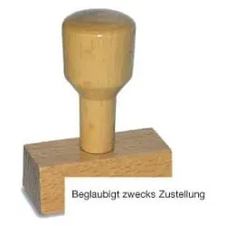 Stempel Beglaubigt zwecks Zustellung