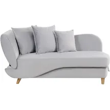 Beliani Chaiselongue Samtstoff grau linksseitig mit Stauraum Kissen modern Meri II