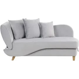 Beliani Chaiselongue Samtstoff grau linksseitig mit Stauraum Kissen modern Meri II