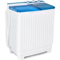 GOPLUS Waschmaschine mit 2 Kammern, Waschautomat mit 7,5 kg Waschkapazität & 3 kg Schleuderkapazität, Wäscheschleuder, Toploader, für kleine Wo...