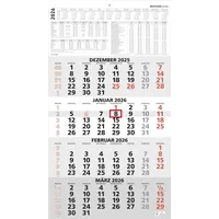 Neumann 4-Monatskalender rot 2026 – Wandkalender 33 × mit
