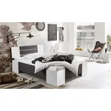 BMG Möbel Futonbett Graz 140 x 200 cm Weiß/Anthrazit