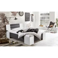 BMG Möbel Futonbett Graz 140 x 200 cm Weiß/Anthrazit