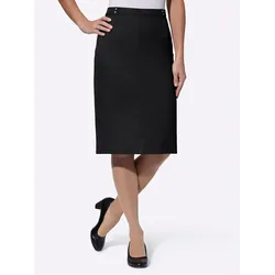 Schlupfrock CLASSIC BASICS, Damen, Gr. 48, schwarz, 100% Polyester, unifarben, knielang, Röcke