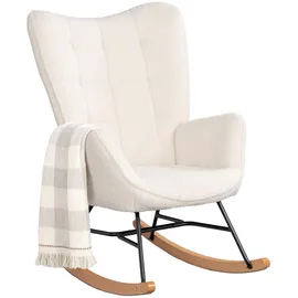 MEUBLE COSY Schaukelsessel Cosy gepolstert 60 x 99,5 x 84 cm Beige mit Kissen