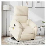 vidaXL Massagesessel Aufstehhilfe Elektrisch Beige Mikrofasergewebe