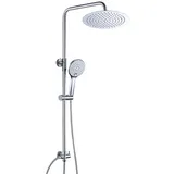 JOHO Edelstahl Duschset ohne Armatur, Chrom Duschsystem, Regendusche set, Überkopfbrause set, Duschgarnitur, Kopfbrause D20cm