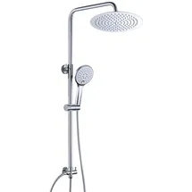 JOHO Edelstahl Duschset ohne Armatur, Chrom Duschsystem, Regendusche set, Überkopfbrause set, Duschgarnitur, Kopfbrause D20cm