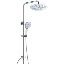 JOHO Edelstahl Duschset ohne Armatur, Chrom Duschsystem, Regendusche set, Überkopfbrause set, Duschgarnitur, Kopfbrause D20cm