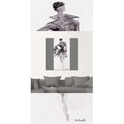 Wandbild ARTLAND "Mode Skizzenbuch VII", schwarz (farbe bild(er): schwarz), B:50cm H:100cm T:1,8cm, Canvas, Leinwand, Bilder, als Leinwandbild, Poster, Wandaufkleber in verschied. Größen