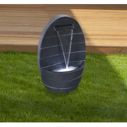 Gardenforma Wasserspiel Parana, Polyresin inkl. Pumpe und LED-Beleuchtung, Ausführung: grau