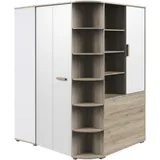 MID.YOU Begehbarer Eckschrank Weiß, Eiche San Remo - 124x199x148 cm BQ Bündnis für Qualität, Made in Germany, DIN EN ISO 9001, Schlafzimmer, Kleiderschränke, Eckschränke