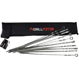 Grillpeter Schaschlik Spieße Schampura Edelstahl 10 Stück 50 cm