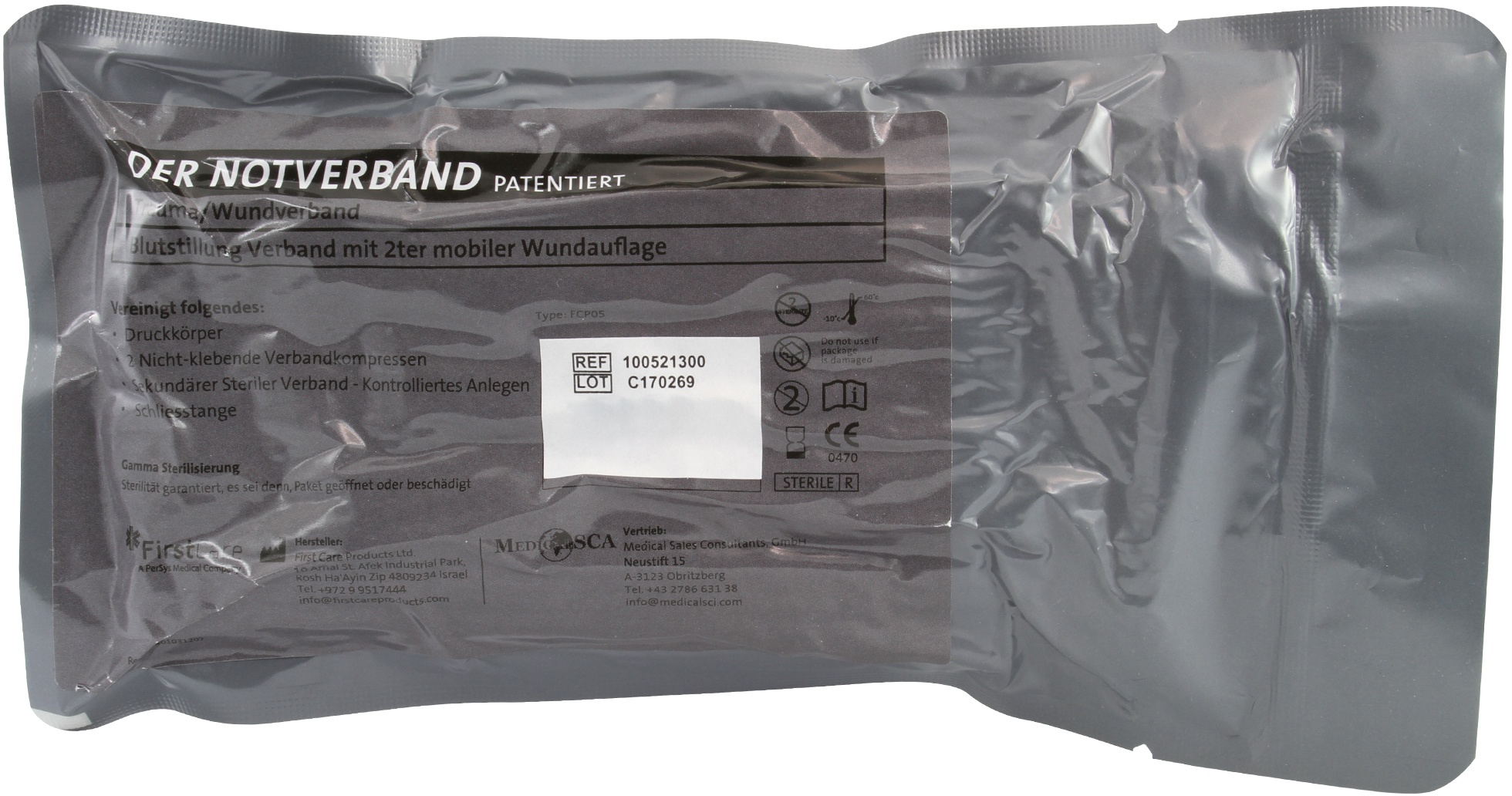 Militär Grün sliding mobile pad Emergency Bandage 15 cm x 4,5 m