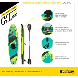 BESTWAY SUP Board Touring Komplett-Set 340 x 89 x 15 cm grün