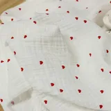DFLINGA 135x50/100/200cm Doppelgaze Schöne Herz Baby Baumwollstoff, Schlafkleidung Bettwäsche Tuch