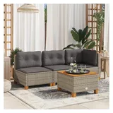 vidaXL Garten-Ecksofa Loungesofa grau